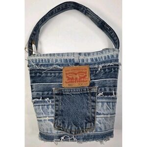 Upcycled Vintage Levi's‎ 501 Denim Jeans Purse Bag Handmade Boho Zippered